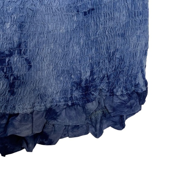 2/$30 Hot Miami Styles Blue Smocked Crop Top Skirt Tie Dye Two Piece Set Large - Picture 14 of 16